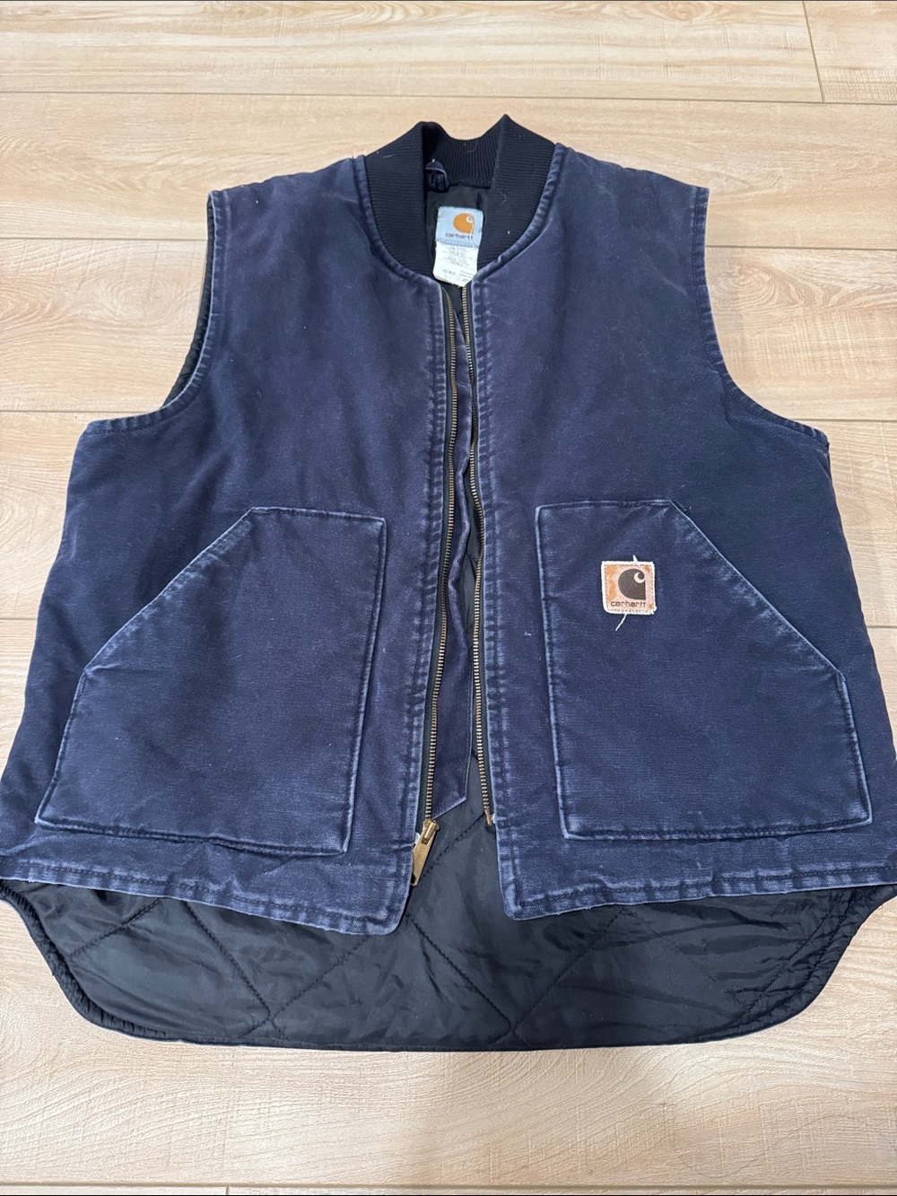 Carhartt Navy Canvas Quilted Work Vest